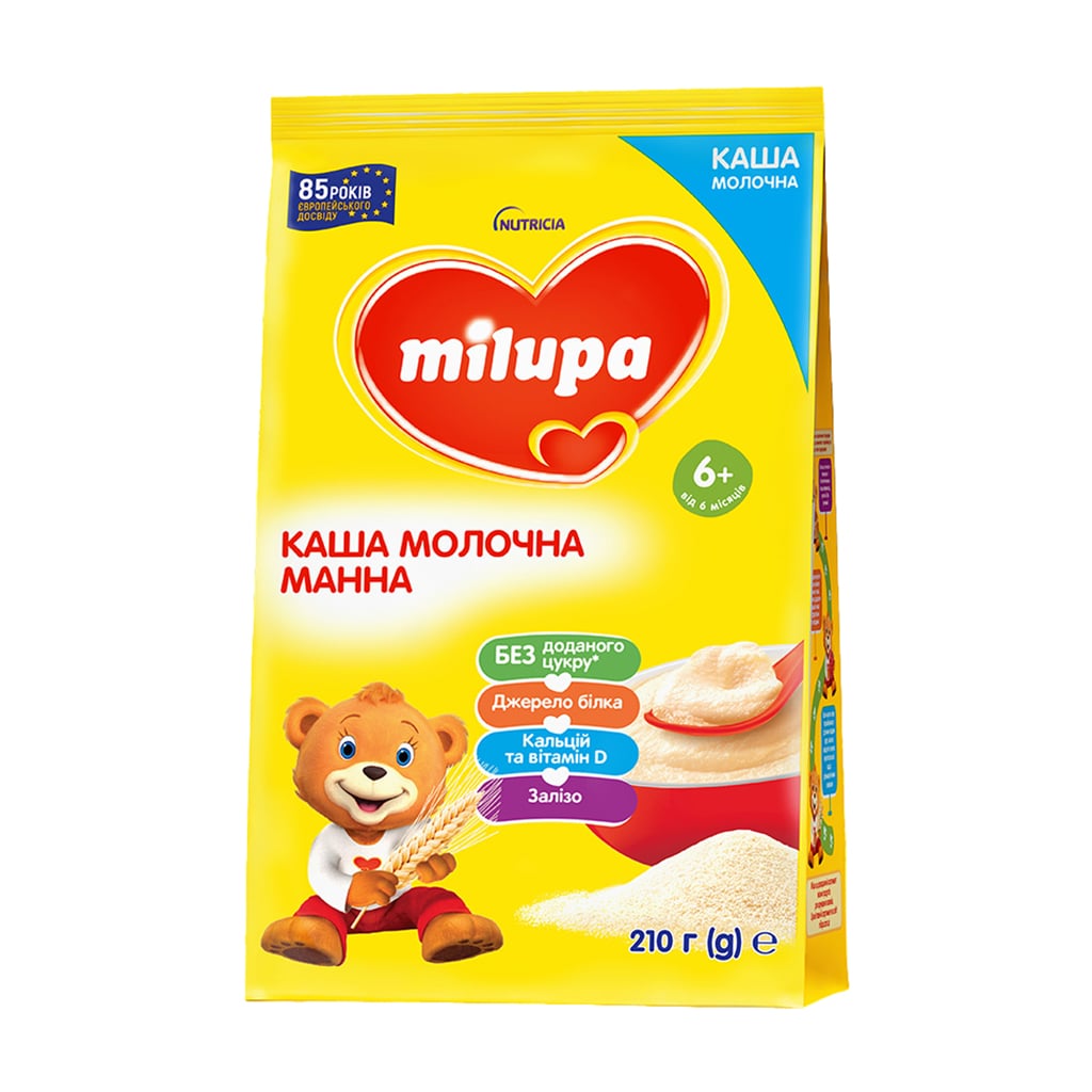 Дитяча молочна каша Milupa манна, від 6 місяців, 210 г